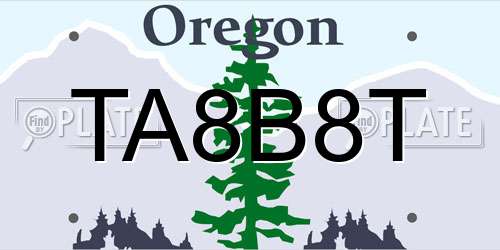 TA8B8T Oregon License Plate