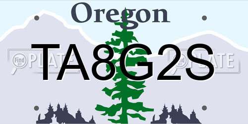 TA8G2S Oregon License Plate