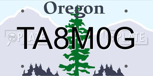 TA8M0G Oregon License Plate