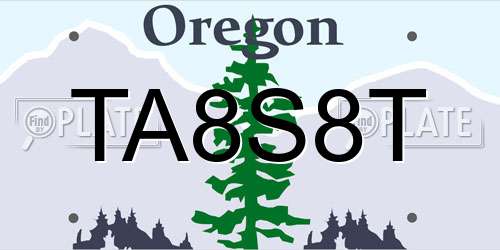 TA8S8T Oregon License Plate