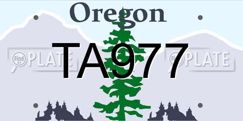 TA977 Oregon License Plate