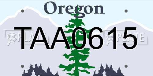 TAA0615 Oregon License Plate
