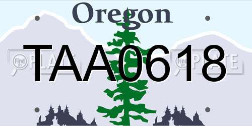 TAA0618 Oregon License Plate