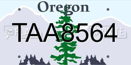 TAA8564 Oregon License Plate
