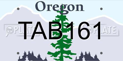 TAB161 Oregon License Plate