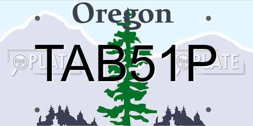TAB51P Oregon License Plate
