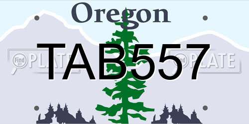 TAB557 Oregon License Plate