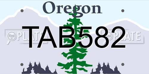 TAB582 Oregon License Plate