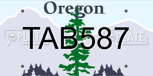 TAB587 Oregon License Plate