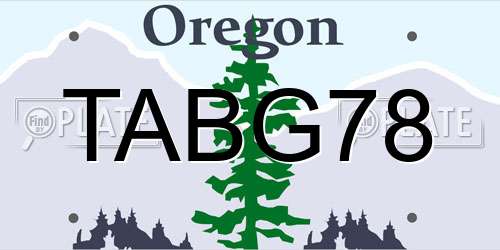 TABG78 Oregon License Plate