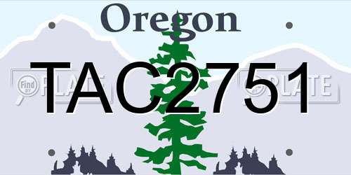 TAC2751 Oregon License Plate