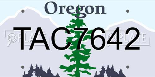TAC7642 Oregon License Plate