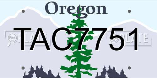 TAC7751 Oregon License Plate