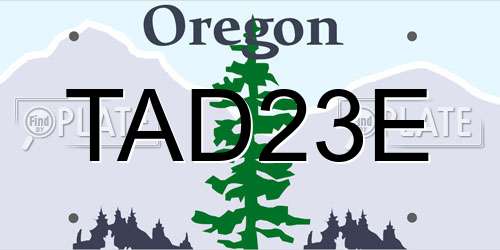 TAD23E Oregon License Plate