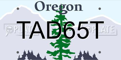 TAD65T Oregon License Plate