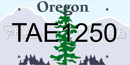 TAE1250 Oregon License Plate