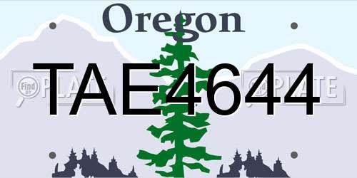 TAE4644 Oregon License Plate