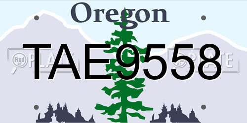 TAE9558 Oregon License Plate