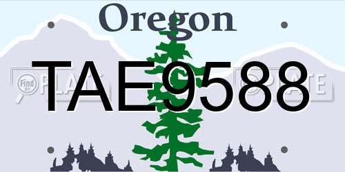 TAE9588 Oregon License Plate