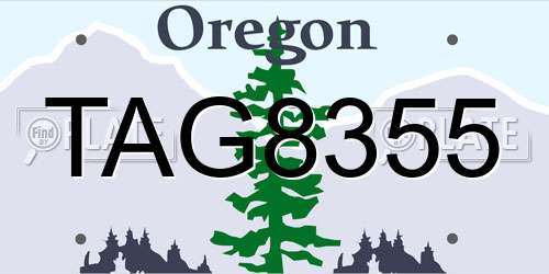 TAG8355 Oregon License Plate