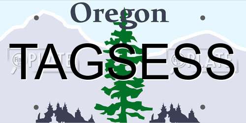 TAGSESS Oregon License Plate