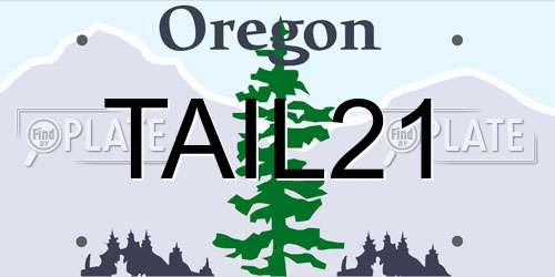 TAIL21 Oregon License Plate