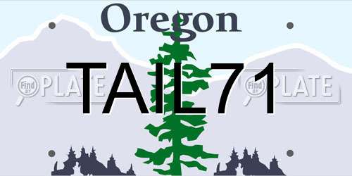TAIL71 Oregon License Plate
