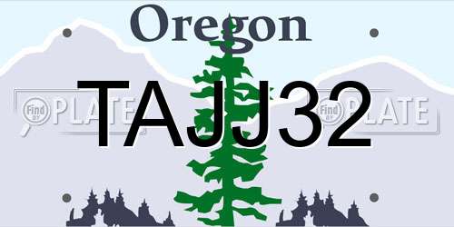 TAJJ32 Oregon License Plate