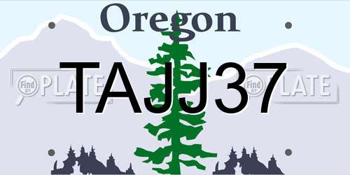 TAJJ37 Oregon License Plate