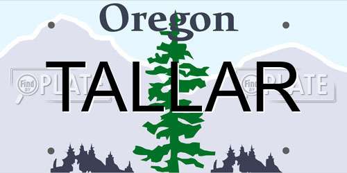TALLAR Oregon License Plate