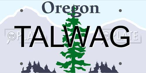 TALWAG Oregon License Plate