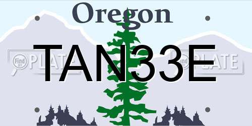 TAN33E Oregon License Plate