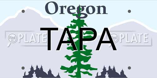 TAPA Oregon License Plate
