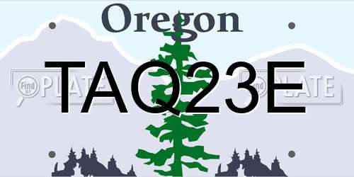 TAQ23E Oregon License Plate