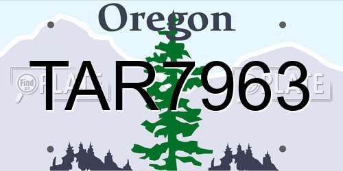 TAR7963 Oregon License Plate