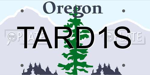 TARD1S Oregon License Plate