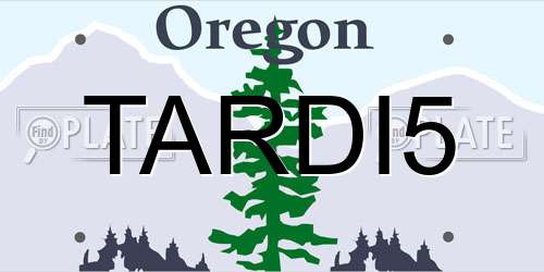 TARDI5 Oregon License Plate