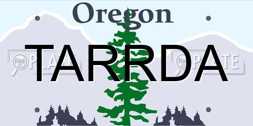 TARRDA Oregon License Plate