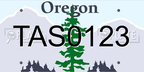 TAS0123 Oregon License Plate