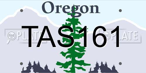 TAS161 Oregon License Plate