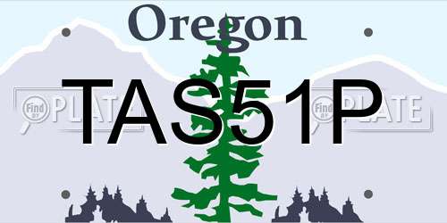 TAS51P Oregon License Plate