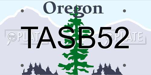 TASB52 Oregon License Plate