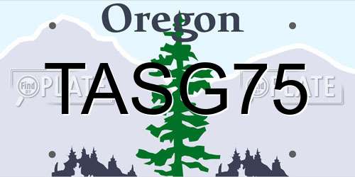 TASG75 Oregon License Plate