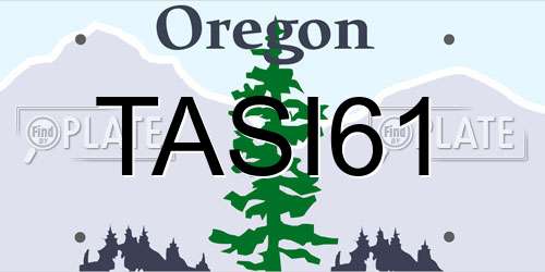 TASI61 Oregon License Plate