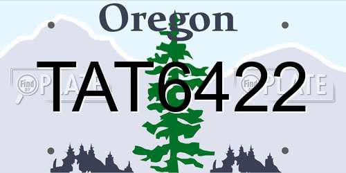 TAT6422 Oregon License Plate