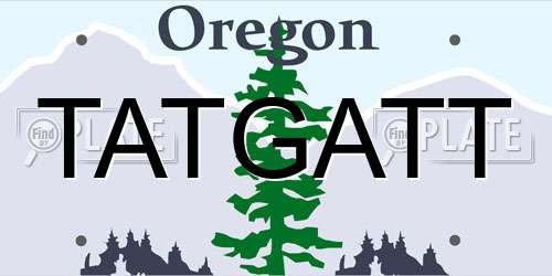 TATGATT Oregon License Plate