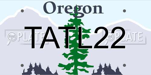TATL22 Oregon License Plate