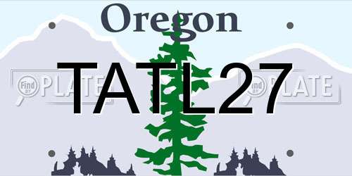 TATL27 Oregon License Plate