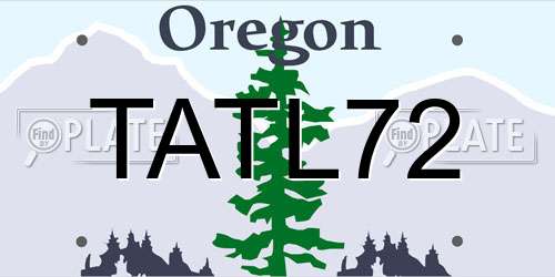 TATL72 Oregon License Plate