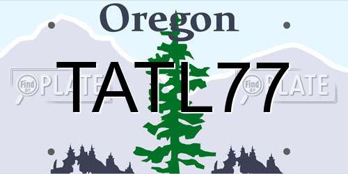 TATL77 Oregon License Plate